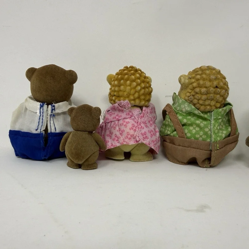 Lil Woodzeez Family Dolls Animal Figures - Bear Owl Bunny Hedgehog Lot Of 7